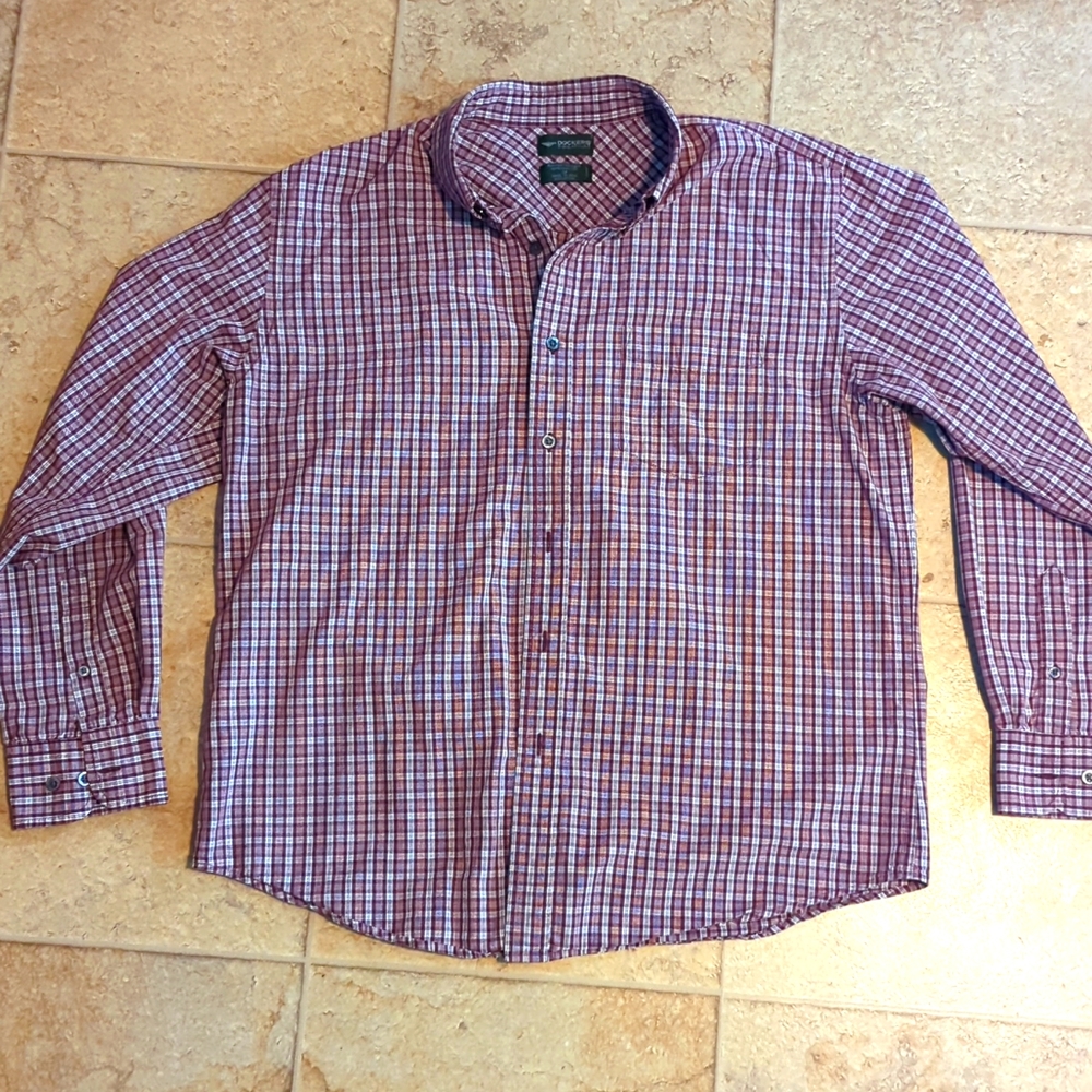 Red button down shirt
